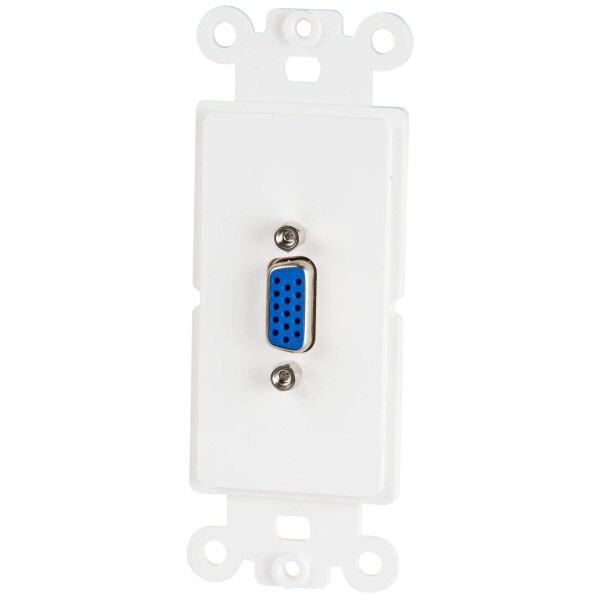 Main product image for Audtek HD15W VGA Coupler Wall Plate Insert White 151-401